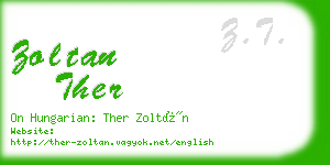zoltan ther business card